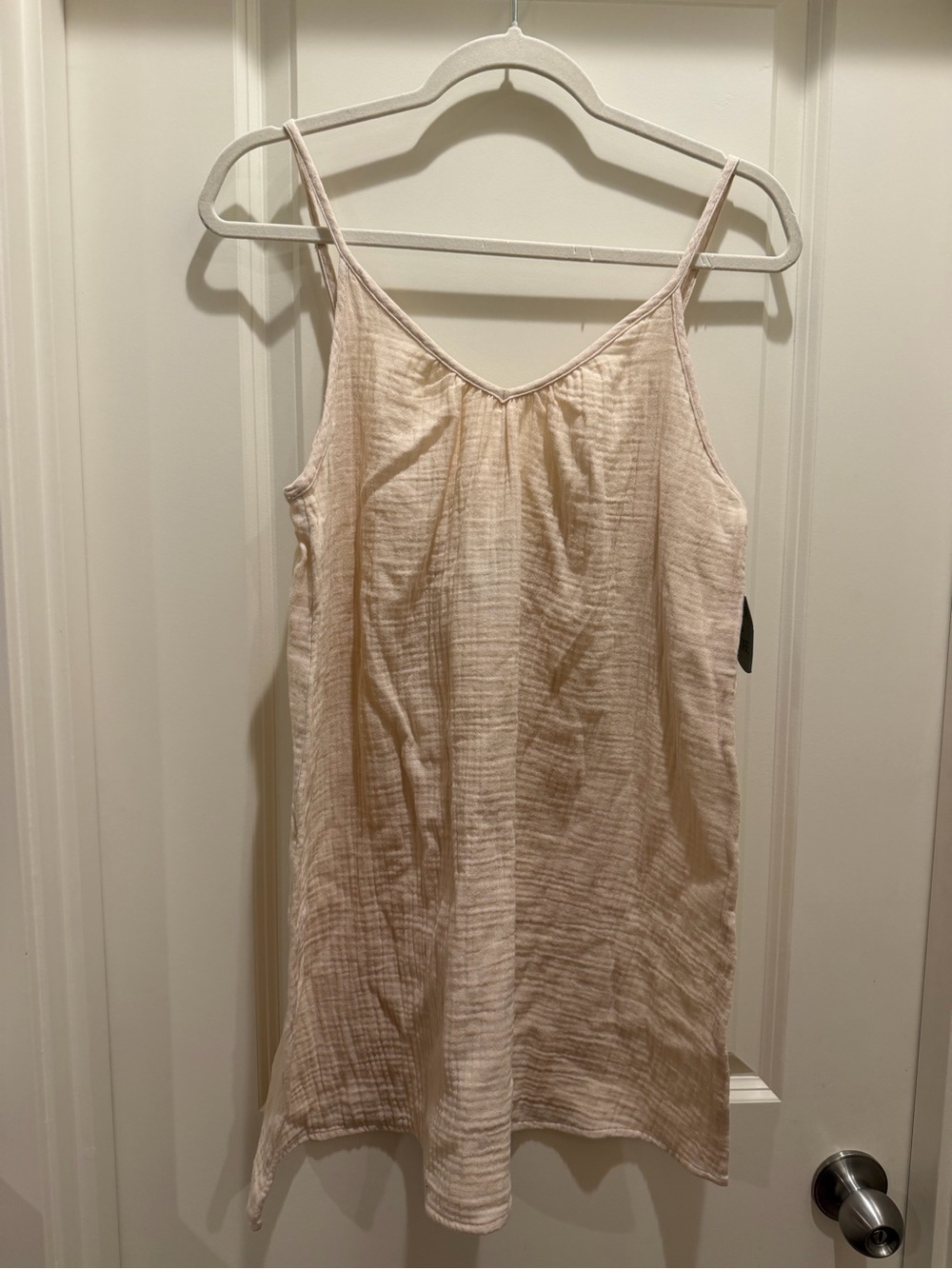 Shade & Shore Cream Gauze V-Neck Swimsuit Cover-up Dress